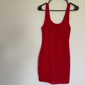 Red mini dress